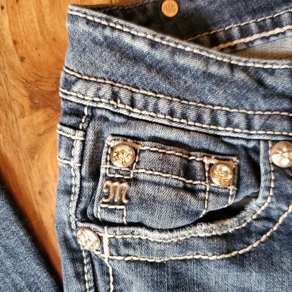 Miss Me Jeans Signature Boot Cut Studded Pockets Size 28 - Picture 4 of 6